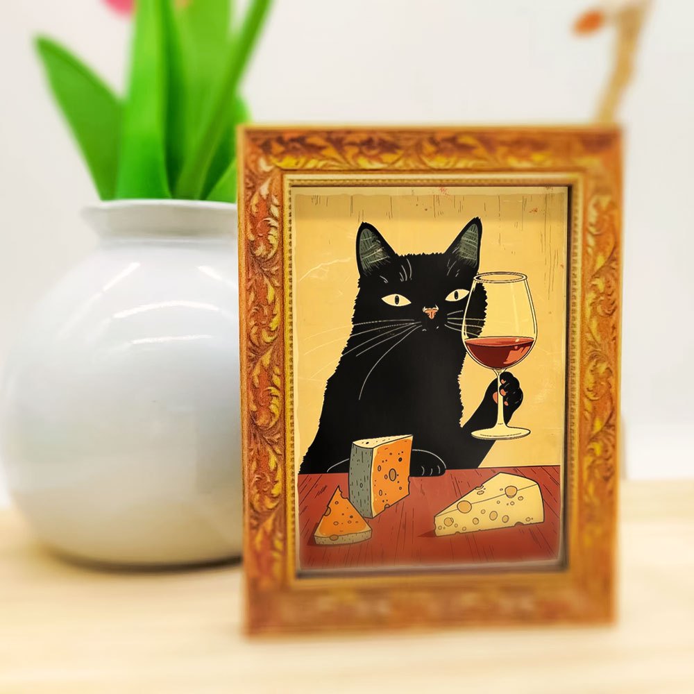 Wine Beer Refrigerator - 1 adet zarif siyah kedi buzdolabı