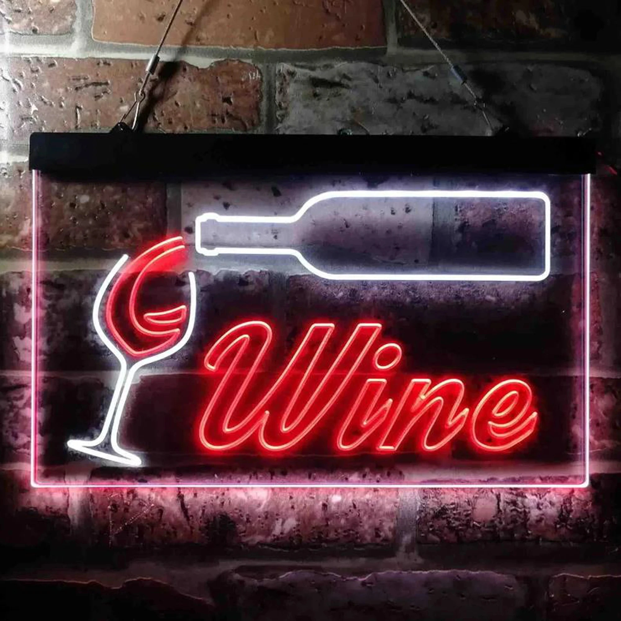 Wine Beer Pub - Çift renk LED Neon şarap Bar