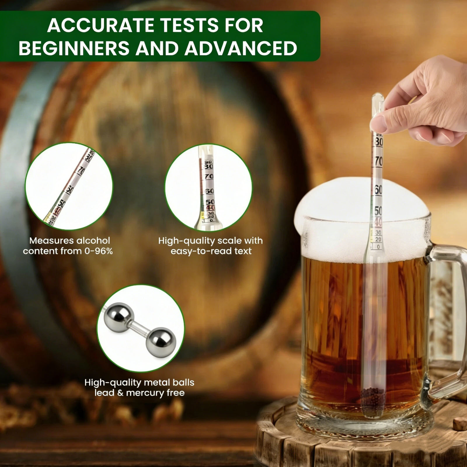 0-96% Cam Alkol Hidrometresi B - Wine Beer And Mead incelemesi ve fiyatı